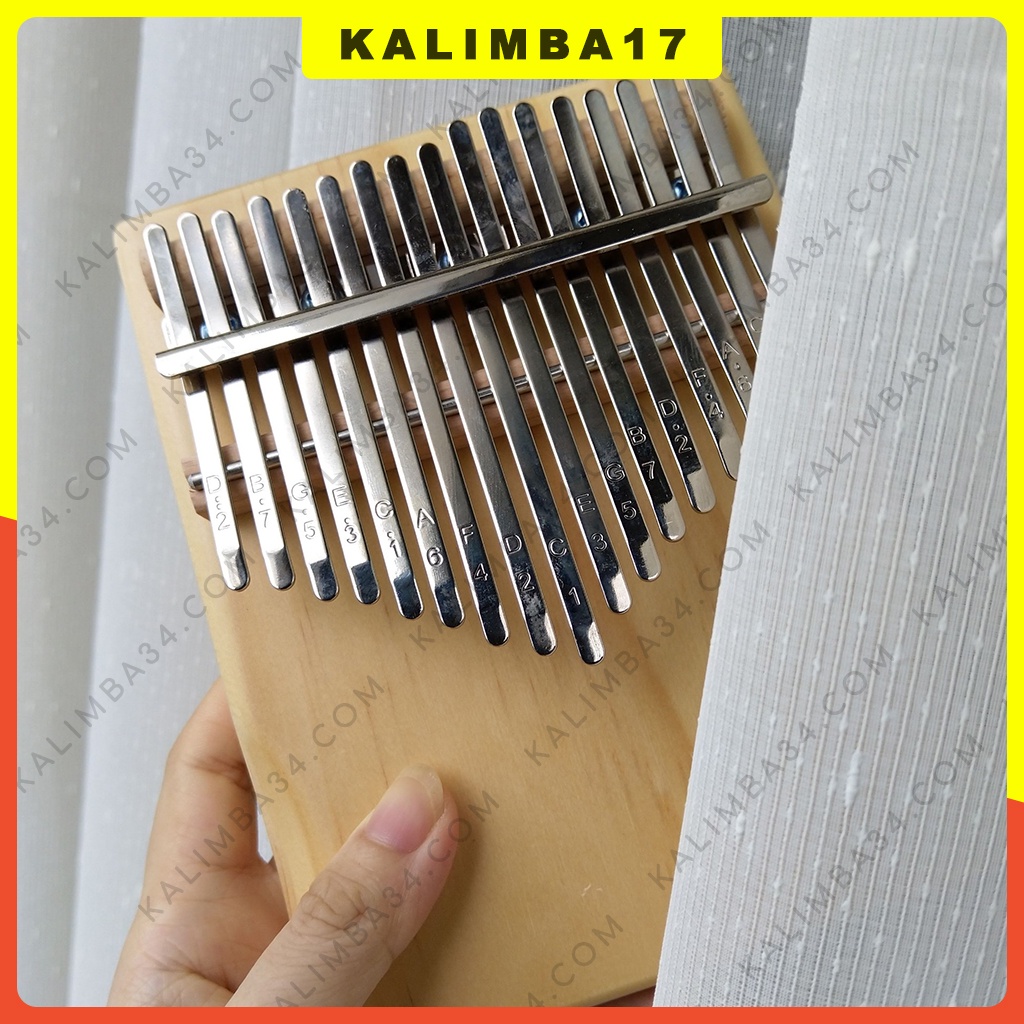 Đàn kalimba 17 phím cơ bản KL34, Kalimba rẻ 21 phím gỗ tấm nguyên khối, Piano ngón tay cái, đồ chơi cho bé hấp dẫn