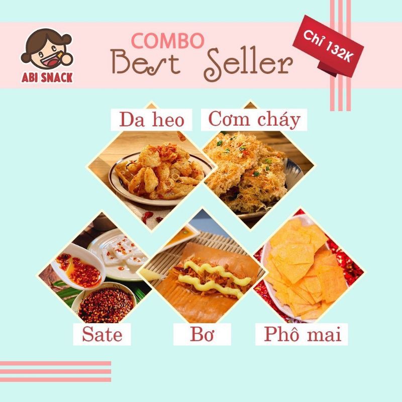 [Mã 267FMCGSALE giảm 8% đơn 500K] BÁNH TRÁNH ABI COMBO BEST SELLER TẶNG 2 KHẨU TRANG