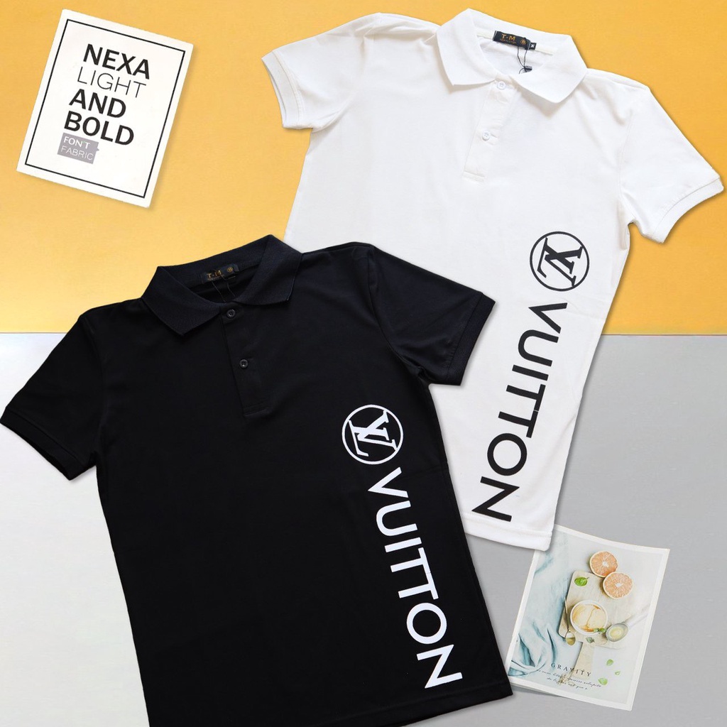Áo thun nam ngắn tay POLO in chữ phối tay basic đơn giản vải cotton giãn bốn chiều tay ngắn VBSHOP0034