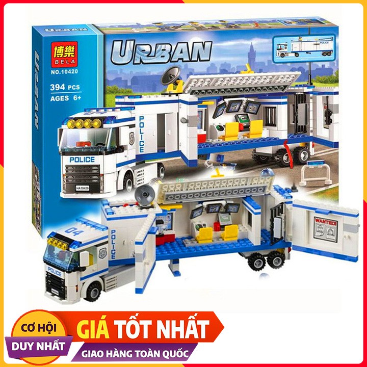 Bộ Xếp Hình Lego Ninjago Xe Cảnh Sát 10420/394 Chi Tiết. Lego Xếp Hình Đồ Chơi Thông Minh Cho Bé.