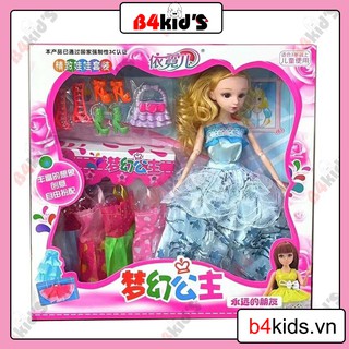  Đồ chơi búp bê barbie có khớp hộp to gồm nồi niêu quần áo cho bé gái giá rẻ B4KIDS - D5 