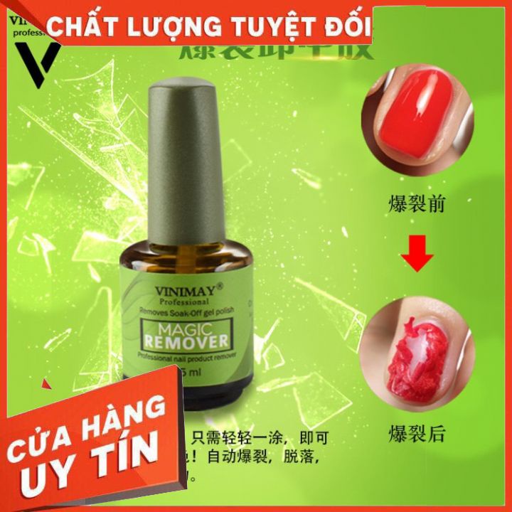 Nước phá gel móng - chai tháo sơn gel thần thánh Vinimay 15ml(hàng loại 1)