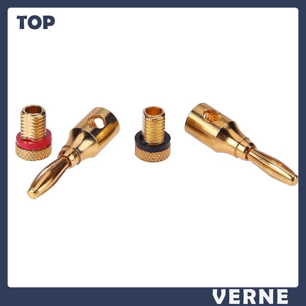 Set 2 Giắc Cắm Bắp Chuối Mạ Vàng Cho Loa