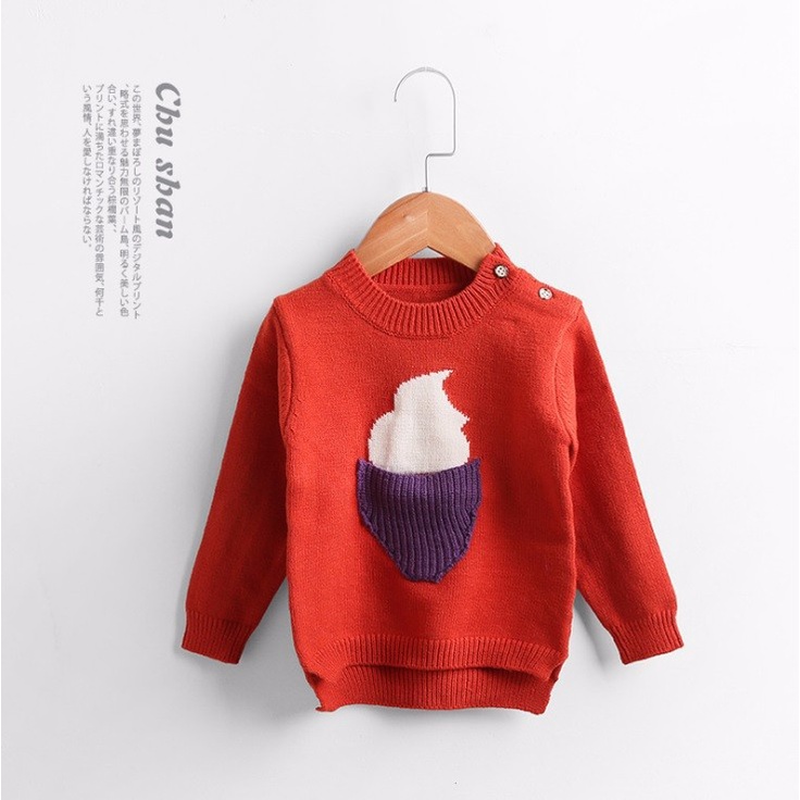 AL3069 - Áo len cổ tròn cho bé gái từ 2-3 tuổi hàng nhập