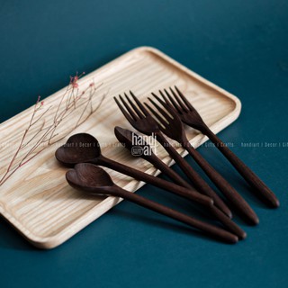 Muỗng/nĩa gỗ óc chó - muỗng gỗ trái tim-  wooden spoon
