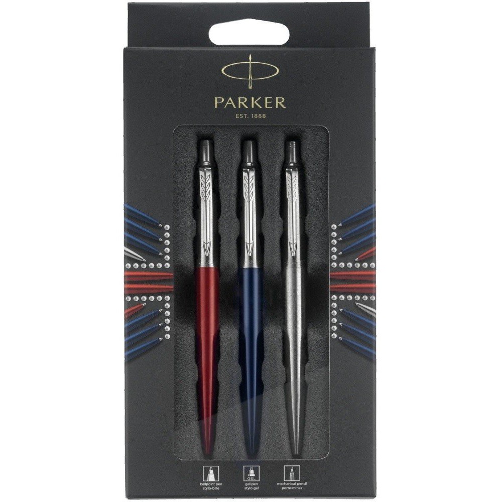 Combo 3 bút Parker Jotter - Made in France - Bộ bút bi &amp; bút gel bi &amp; bút chì bấm - Viết ký cao cấp