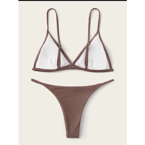 Bikini hai mảnh màu đen gợi cảm có mút hàng Shein