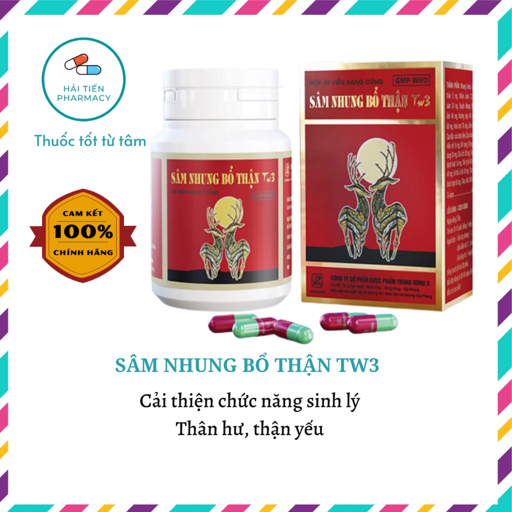 Sâm nhung bổ thận TW3 bổ thận tráng dương hộp 30 viên