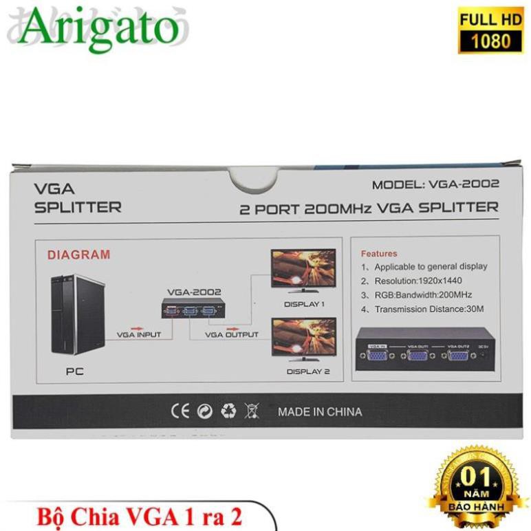 Bộ chia VGA 1 ra 2 hàng chất lượng.Bảo hành 6 tháng