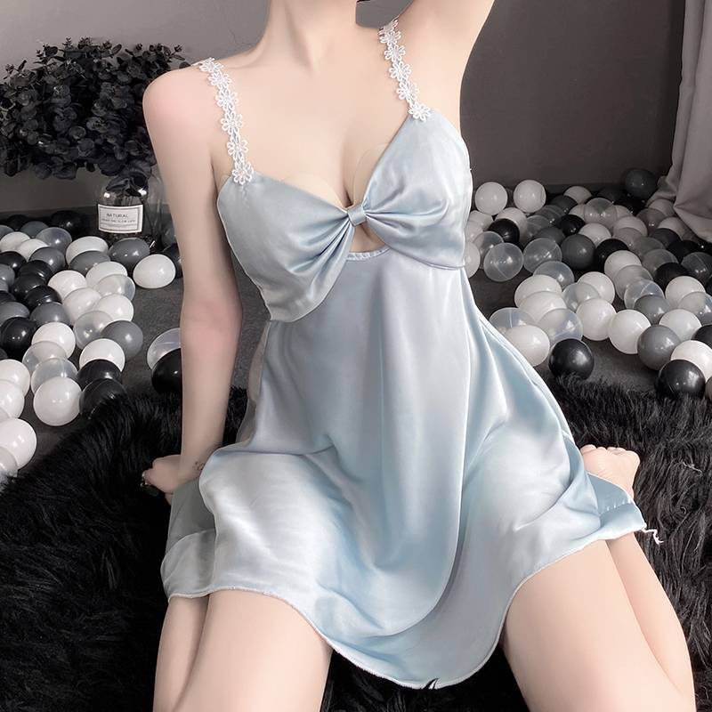 Đồ ngủ Hai Dây Vải Satin Phối Ren Quyến Rũ Thời Trang Cho Nữ