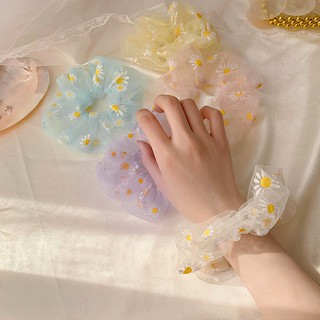 Dây Thun Buộc Tóc Vải Scrunchies In Hoa Trong Hàn Quốc - Phụ Kiện Cột Tóc