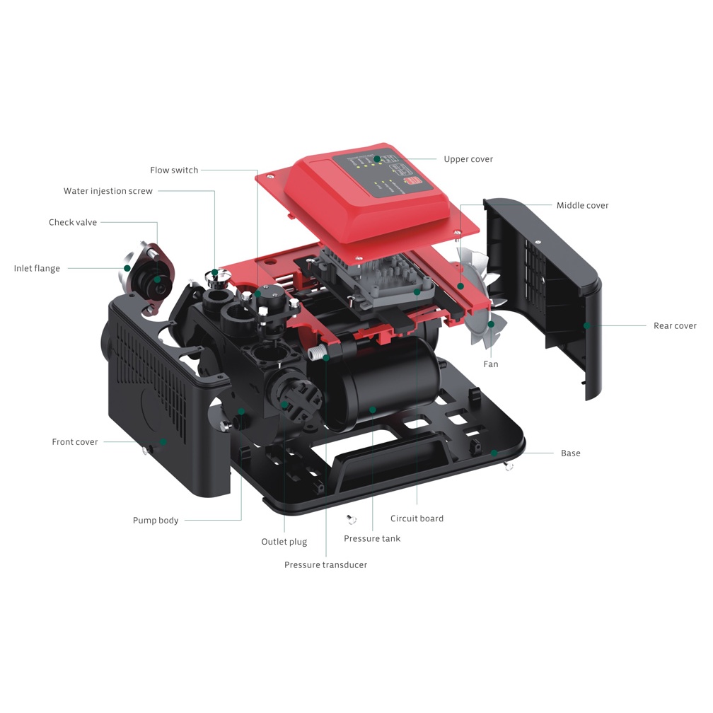 Bơm nước thông minh không tiếng ồn 700W 2 in 1 AWASHI AS-700A, chuyên sử dụng cho hộ gia đình, phòng bếp,…