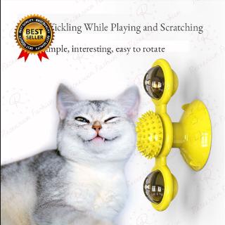 Cat Puzzle Turning Windmill Cat Toy Turntable Teasing Pet Funny Cat Toy Tickle Cats Hair Brushs Play