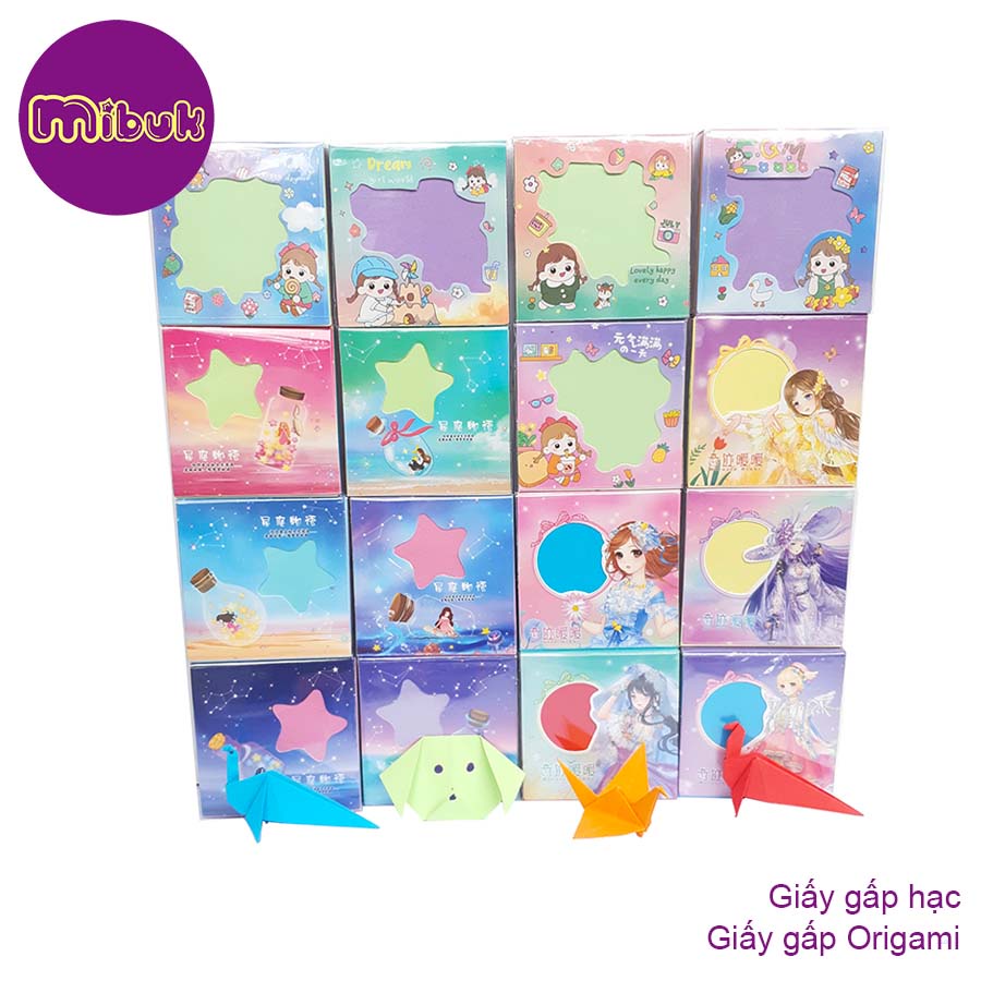Giấy gấp hạc 6.5cm 176 tờ 8 màu