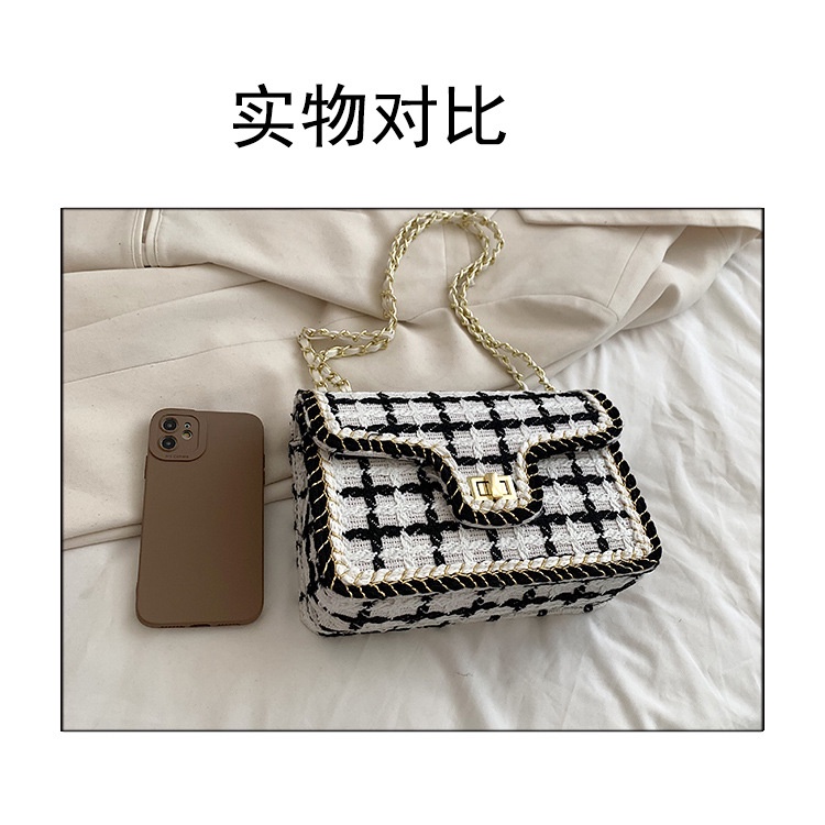 Túi Xách JASMIN NOIR Đeo Chéo Họa Tiết Sọc Ca Rô Thời Trang Dành Cho Nữ