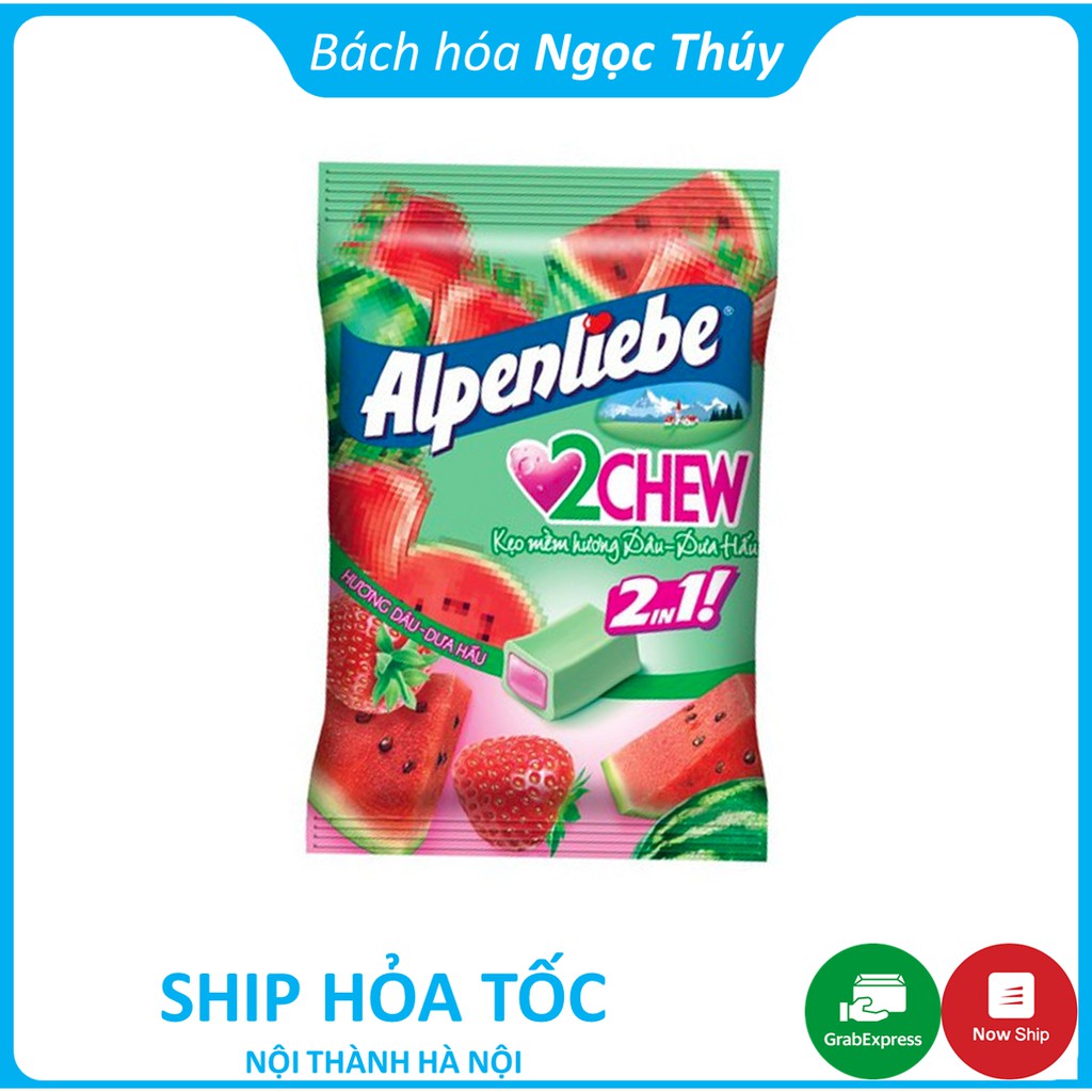 [Mã 156FMCGSALE hoàn 8% đơn 500K] Kẹo Mềm Alpenliebe 2 Chew Hương Dâu Dưa Hấu 227,5g (65 Viên)