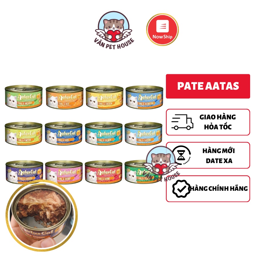 Thức Ăn Mèo Pate Aatas 80g Thơm Ngon Hấp Dẫn