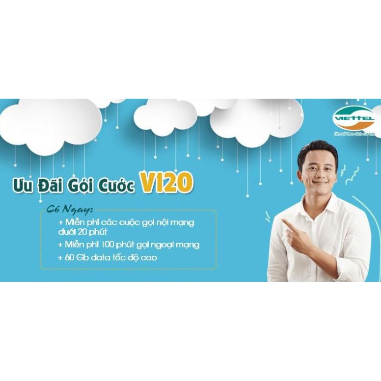 SIM V120 VIETTEL - TẶNG 2Gb TỐC ĐỘ CAO + 20 PHÚT GỌI NỘI MẠNG/NGÀY 50 PHÚT GỌI NGOẠI MẠNG/THÁNG