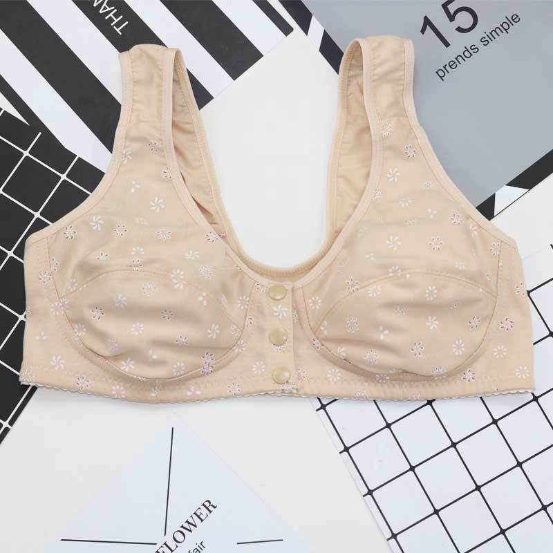 Áo ngực không gọng phối khóa gài trước kiểu dáng thời trang dành cho phụ nữ trung niên