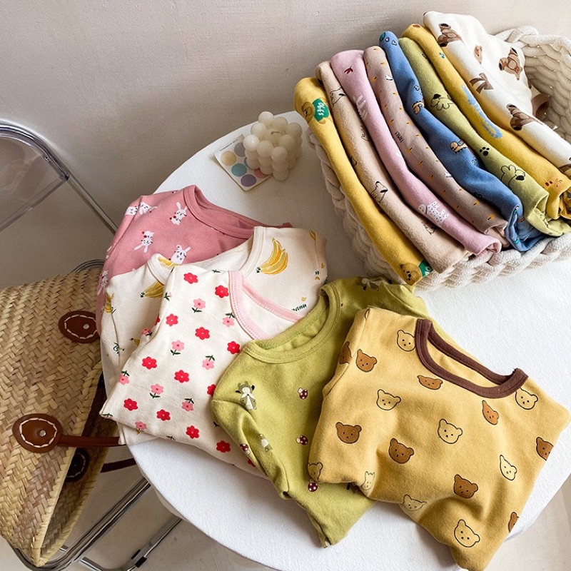 Bộ cotton xuất hàn, bộ ngủ Ambb Kids dài tay hàng quảng châu siêu đẹp