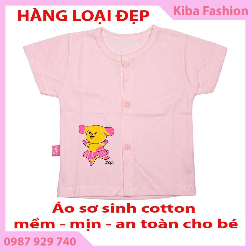 áo cộc tay màu cho bé sơ sinh từ 2-6kg (Cotton 100%, mềm mịn, thoáng mát, an toàn cho bé)