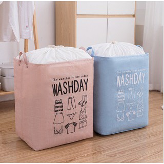 Túi đựng WASHDAY cỡ lớn_Giỏ đựng quần áo có thể gấp gọn vintage xinh xắn