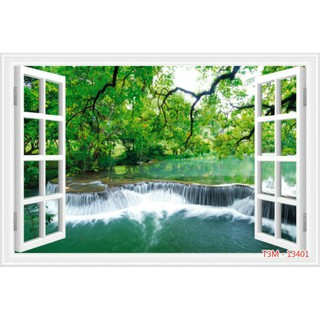Tranh lụa giả cửa sổ in vải lụa KT ngang 1.25m*0.8m