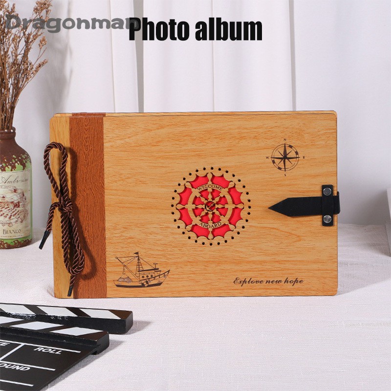  Wooden Photo Album Creative DIY Paste Album Handmade Family Scrapbook Birthday Anniversary Gifts for Friends Families