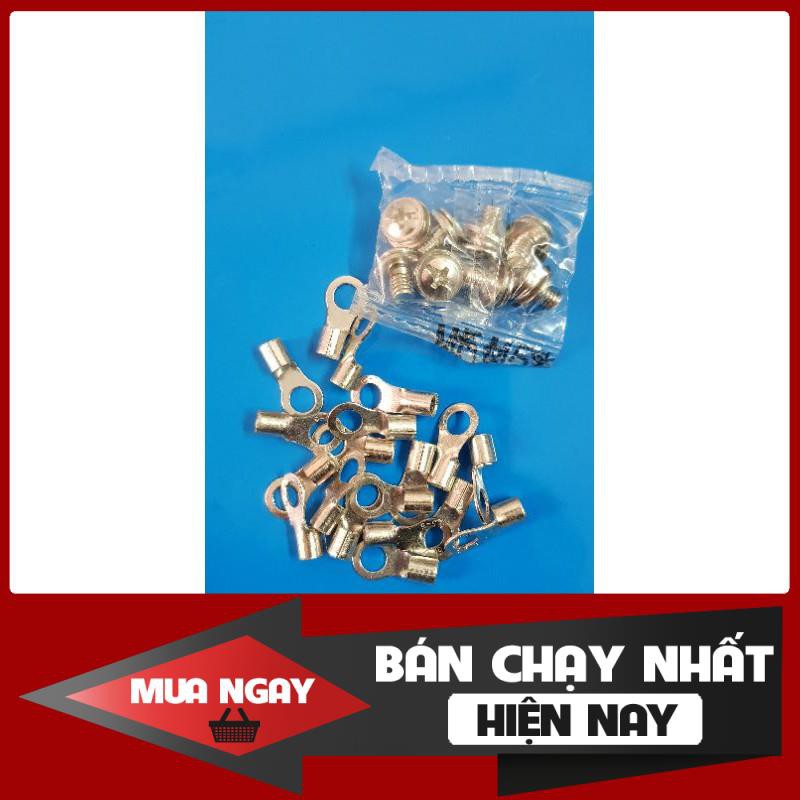 [Hàng mới] Combo 10 đầu cốt lỗ 5, 10 vít vặn cực ắc quy va 1m dây điện 1,5 nối ắc quy