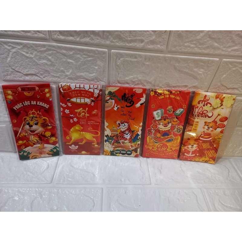 Combo 100 bao lì xì 2022 lì xì đỏ tết Nhâm Dần đẹp giá rẻ