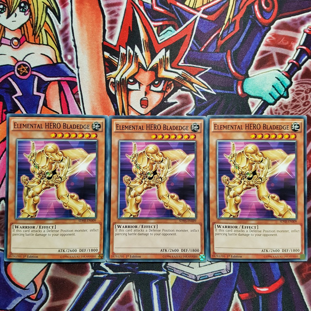Bộ thẻ bài Yugioh: Elemental HERO Bladedge (3 lá)