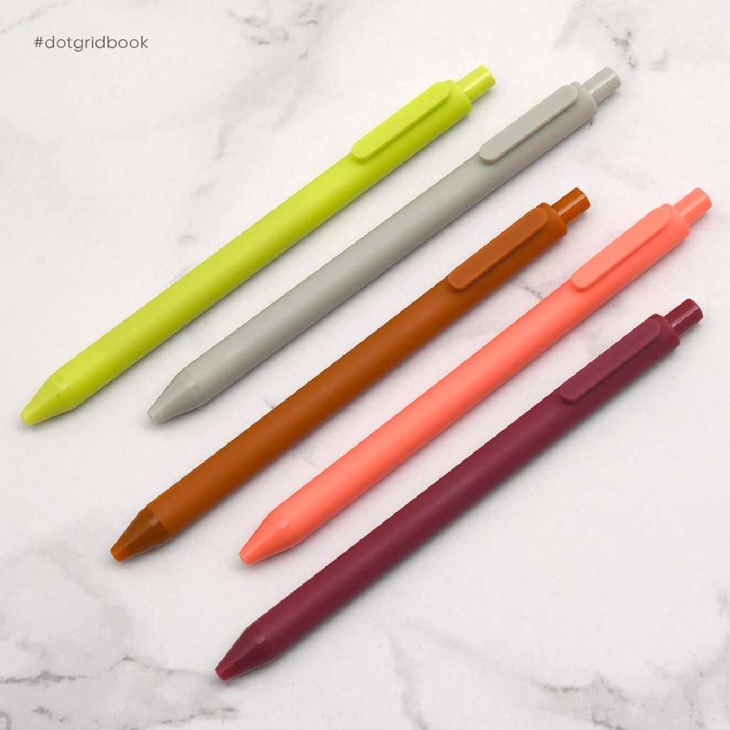 Bộ 5 bút gel KACO PURE Plastic Gel Ink Pen loại Vintage mực nhiều màu cao cấp chính hãng - Minh Tín Shop