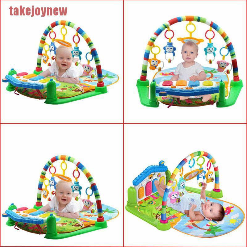 TJN 4 in1 Fitness Music Baby Play Mat Lay and Kids Gym Play-mat Fun Piano Boys Girls TYW