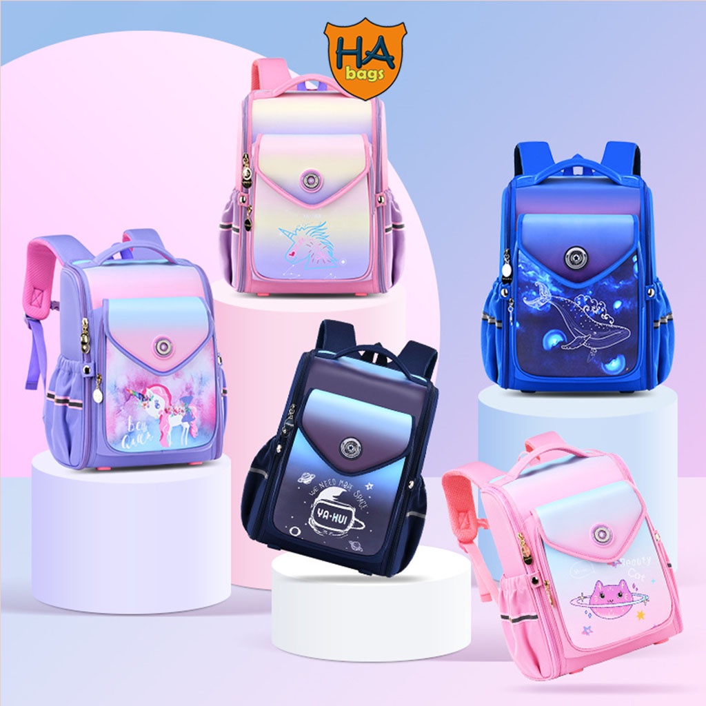 Balo học sinh tiểu học HABAGS chống gù, thiết kế phù hợp với học sinh cấp 1 HA1022