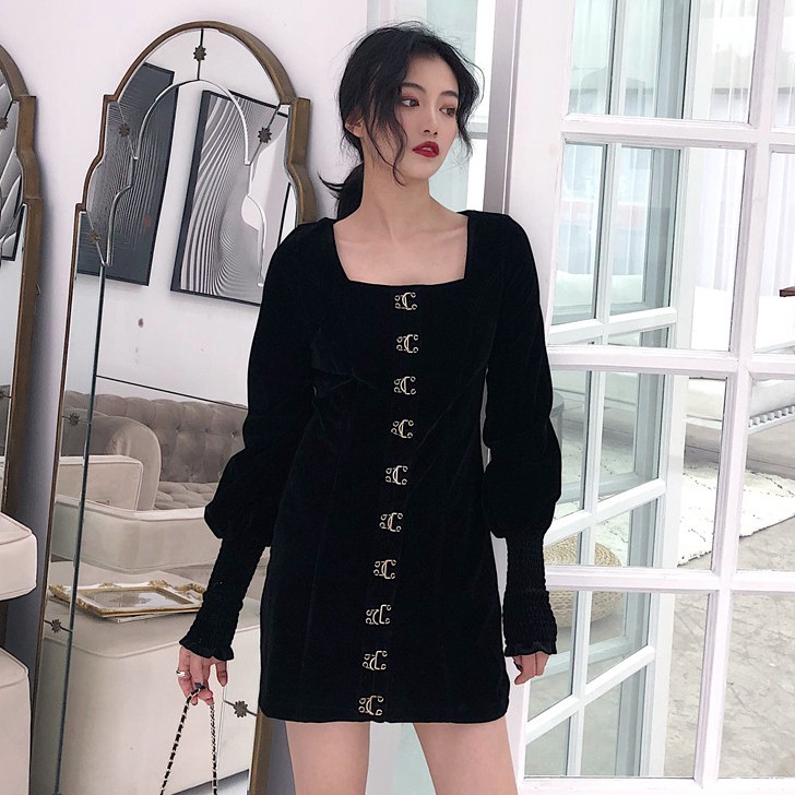 Đầm dáng ôm tay dài Emilyshop ulzzang