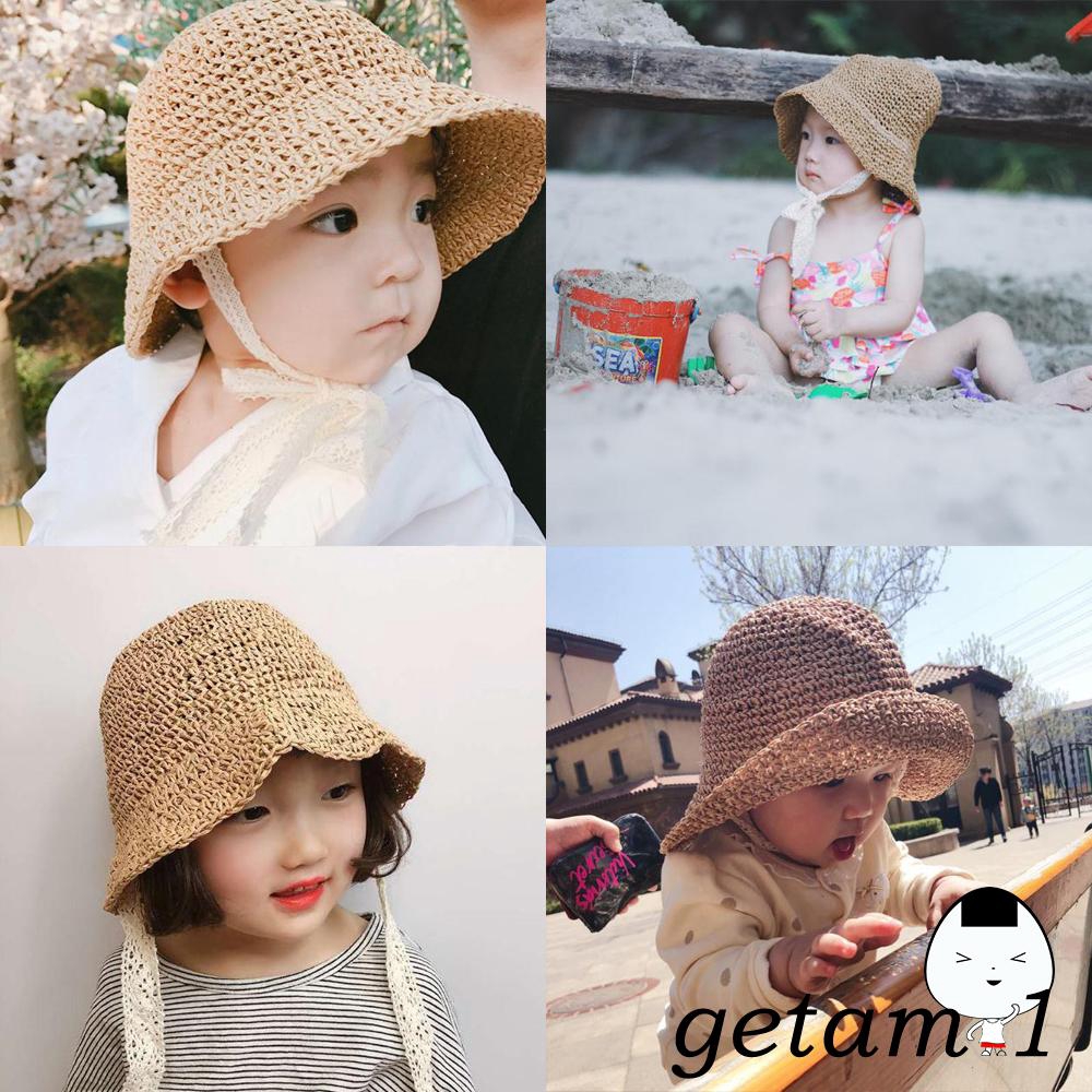 Nón bucket phối ren dễ thương cho bé