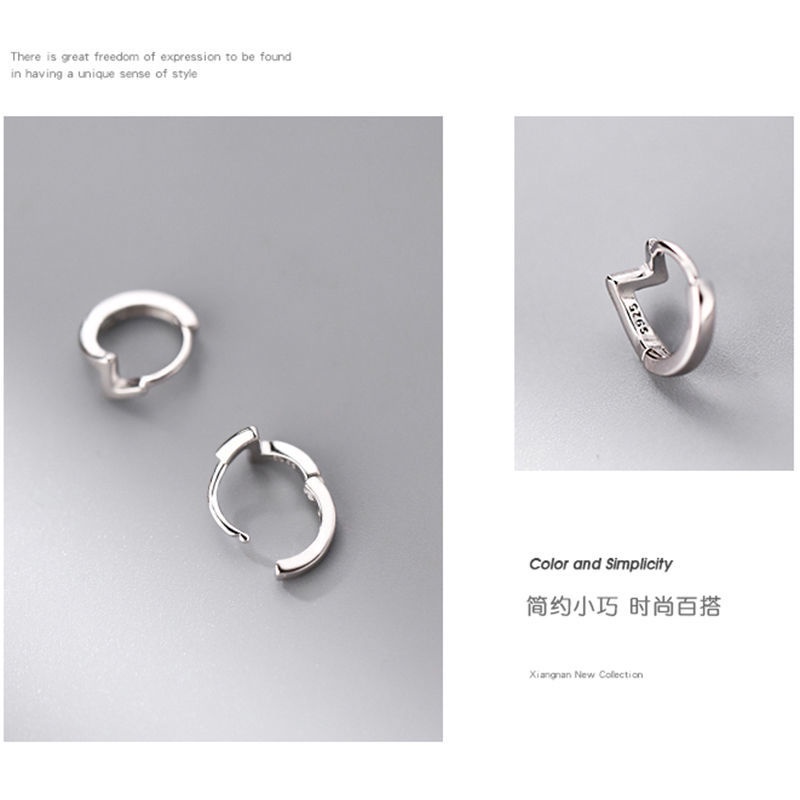 Bông Tai Hình Chữ Z Bằng Bạc 925 Thiết Kế Đơn Giản Thời Trang Cho Nữ