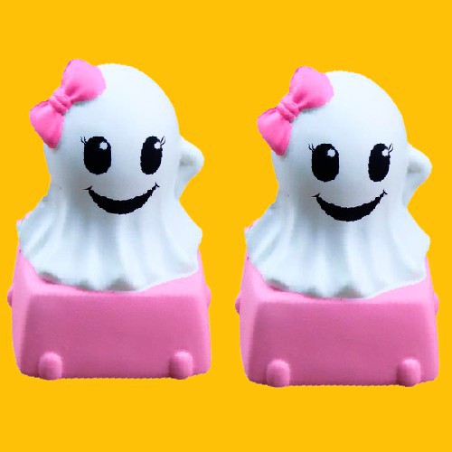 SQUISHY BÚP BÊ ĐEO NƠ HỒNG TẶNG KÈM BAO BÌ GHOST- SQUISHY MA HỒNG ĐÁNG YÊU