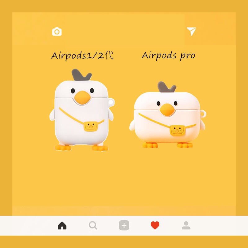 Vỏ Bảo Vệ Hộp Sạc Tai nghe không dây Airpods 1 / 2 Pro Hình Gà Con 3d Dễ Thương