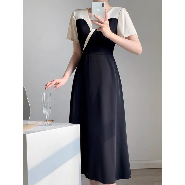 đầm đen đầm dài đầm vintage váy tiểu thư sang chảnh váy cổ v đầm thiết kế đầm công sở đầm khoét eo đầm bigsize nữ váy nữ xinh váy đi chơi đầm đi tiệc đầm nữ