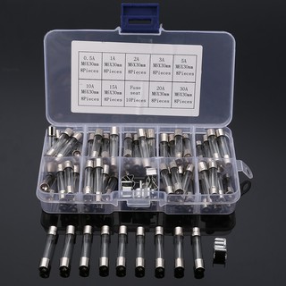 72 Cầu Chì Ống Thủy Tinh 6x30mm Kèm Giá Đỡ Cầu Chì