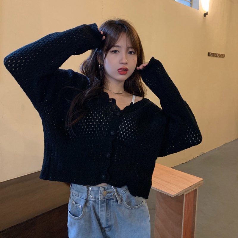 Áo Khoác Cardigan Dệt Kim Tay Dài Màu Sắc Thời Trang Cho Nữ