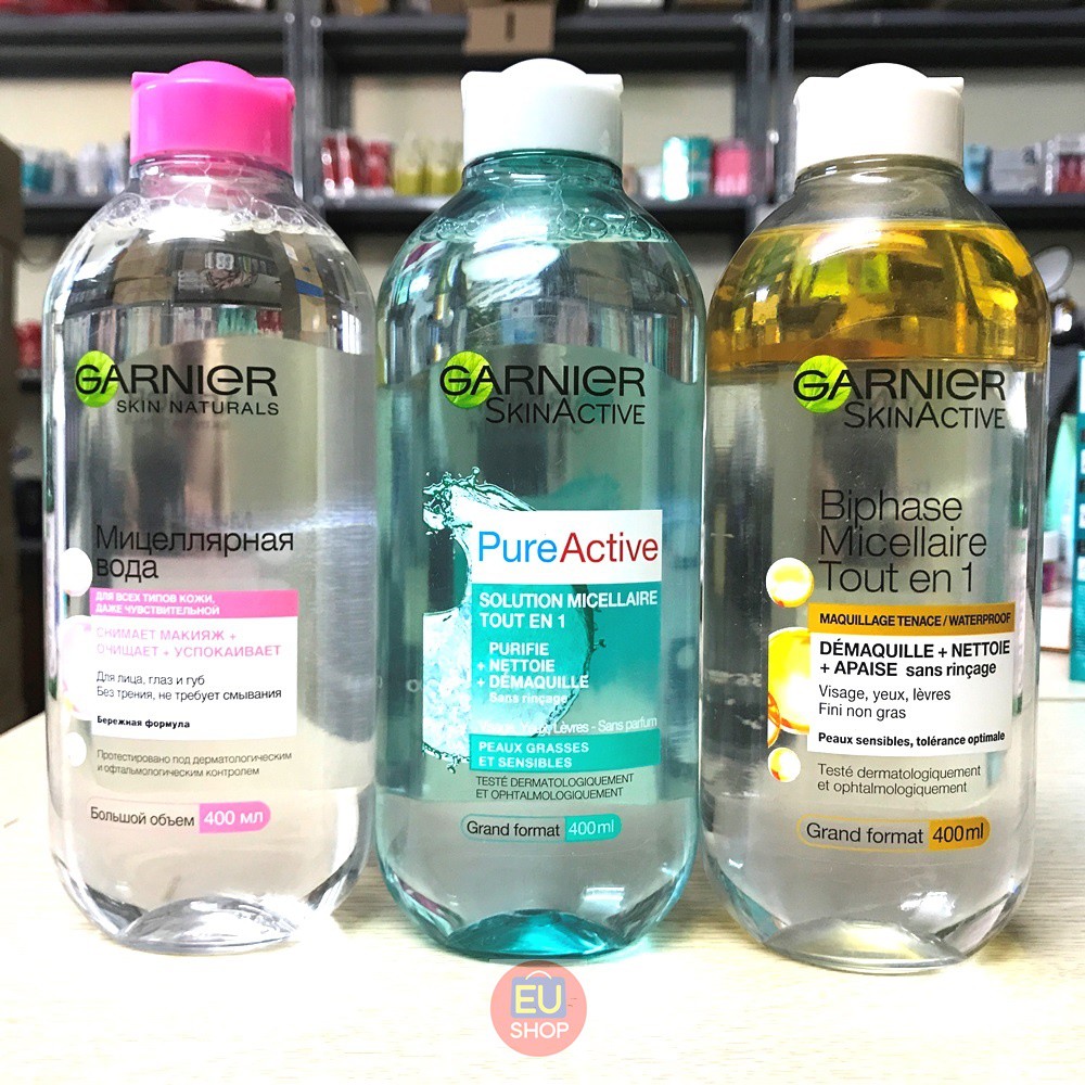  Nước tẩy trang Garnier Micellar của Nga ( Hồng cho mọi loại da ) Lọ 400ml | BigBuy360 - bigbuy360.vn