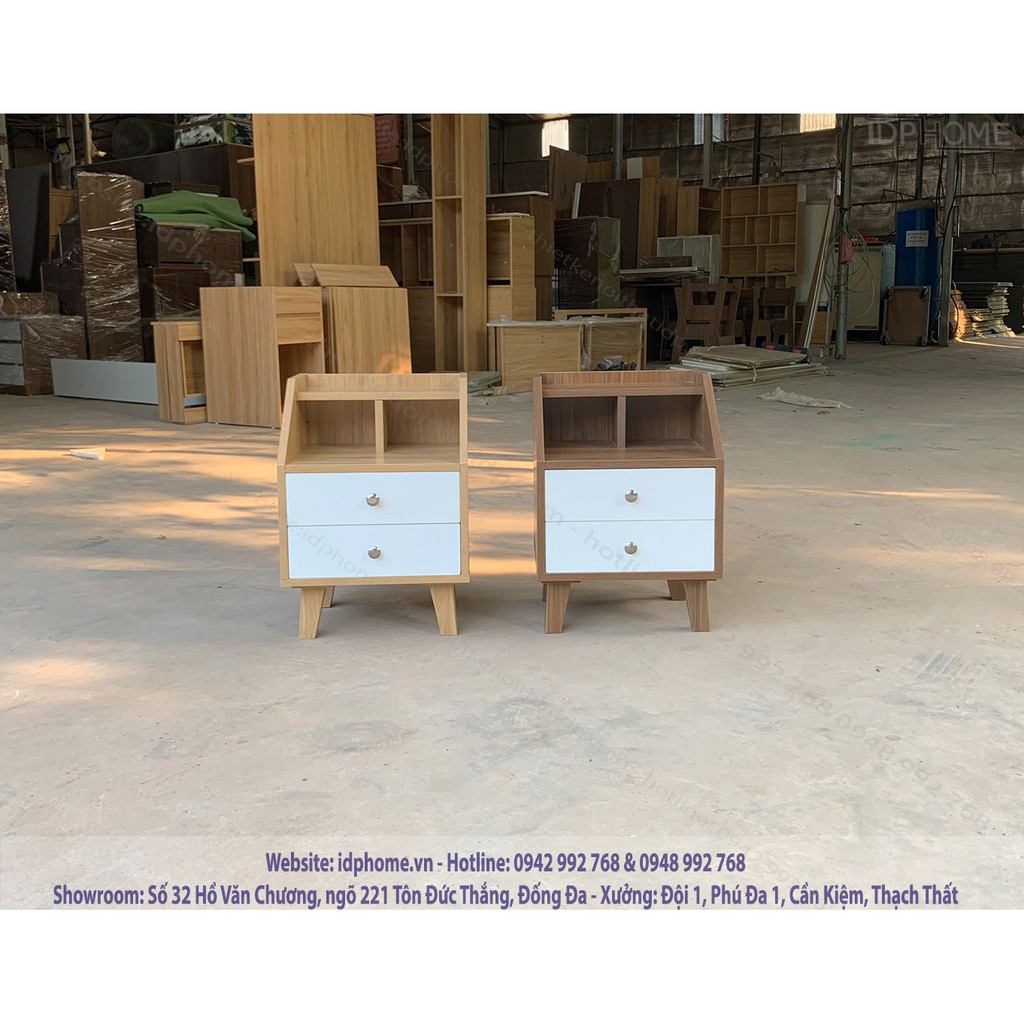 Táp đầu giường 2 ngăn kéo chân gỗ SP6828 | BigBuy360 - bigbuy360.vn
