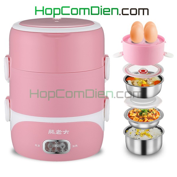 Hộp cơm cắm điện inox 3 tầng Star khít canh