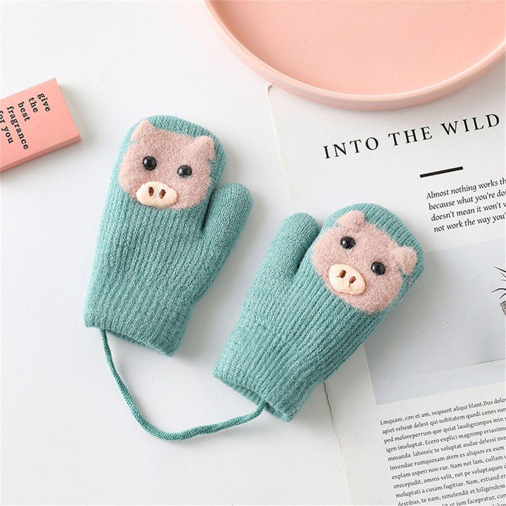 Găng Tay Dày Giữ Ấm Mùa Đông Kiểu Dáng Dễ Thương Cho Bé 1-3 Tuổi