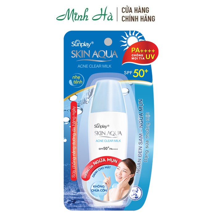 Sữa chống nắng dưỡng da ngừa mụn Sunplay Skin Aqua Acne Clear Milk SPF50