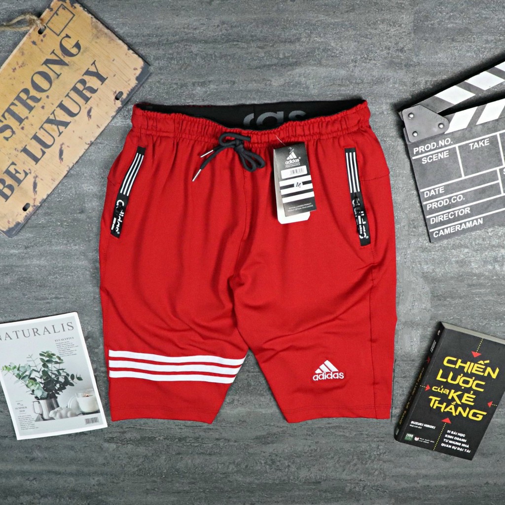 Quần đùi thể thao nam ,Quần short tập gym nam 3 sọc ngang co dãn dày dặn | BigBuy360 - bigbuy360.vn