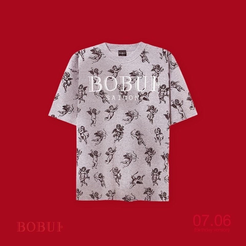 BOBUI ANGELS BOBUI LOGO TEE/ GREY MELANGE