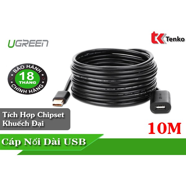 Cáp USB 2.0 nối dài 10M chính hãng Ugreen 10321